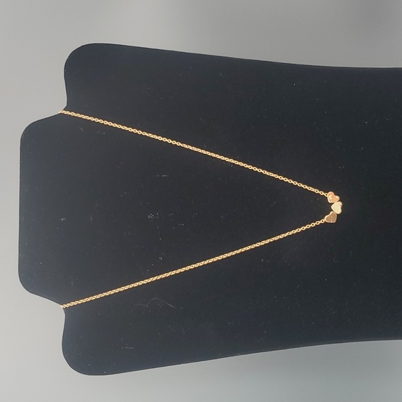 Triple Hearts Charm Adjustable Gold Plated Necklace - Picture 2 of 4